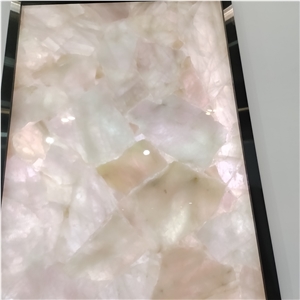 Wholesale Customized Pink Quartz Semiprecious Stone  Slabs