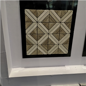 Diamond Shape Serpeggiante Marble Mosaic Tiles For Bathroom
