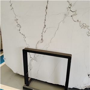 Natural Modern Picasso White Marble With Fancy Black Veins