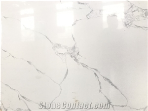 Polished Surface Finish Calacatta Marble Quartz Stone Slabs