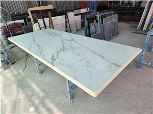 Calacatta Quartz Table Top From Hung Phat Stone Factory