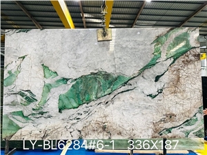 Nature Veins And Crystal Royal Green Quartzite For Decor