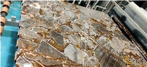 Luxury Natural Gold Marble Bugatti Gold Slab Tile