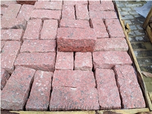 Red Binh Dinh Granite Cobblestone, Pavers, Cubestone