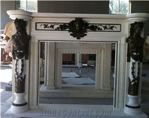 Marble With Cast Bronze/Brass Fireplace Mantels