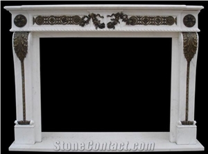 Marble With Cast Bronze/Brass Fireplace Mantels