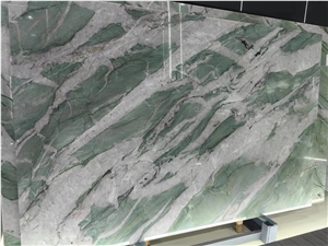 Patek Philippe Green Crystal Quartzite Slabs For Wall Decor