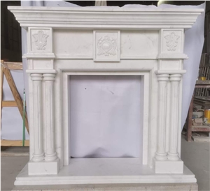 Natural White Color Marble Ariston White Marble Fireplace