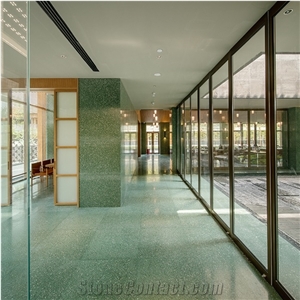 Optimustone Green Terrazzo Stone Slabs,Regenereted Floor