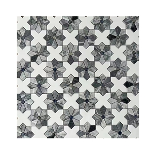Popular White Marble And Grey Marble Mosaic Tiles
