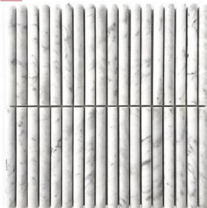 Carrara White Honed Flute Mosaic Tiles