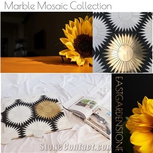 Marble  Mosaic Tiles With Metal