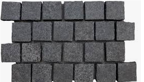 Old G684 Black Grantie Flamed  Cobble Stone With Mesh