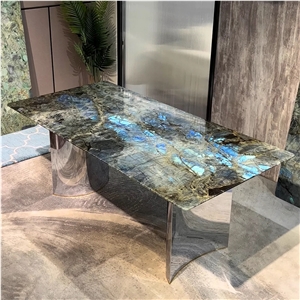 Customization Luxury Stone Labradorite Granite Dinner Table
