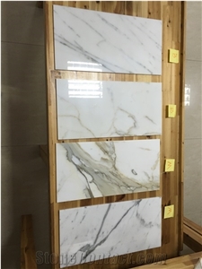 Luxury White Calacatta Gold Marble Slab For Sales