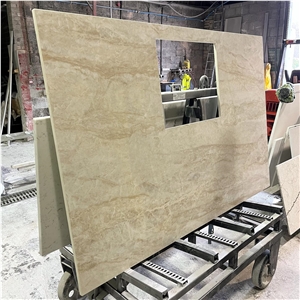 White Natural Taj Mahal Quartzite Stone  Kitchen Countertop