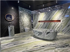 Black Marquina Marble Bathtub For Luxury Villa