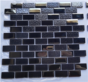 Black Glass Mosaic Kitchen Bathroom Wall Cladding