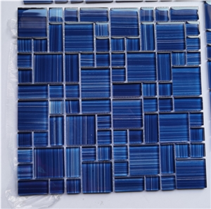 Blue Glass Mosaic For Bathroom And Swimming Pool