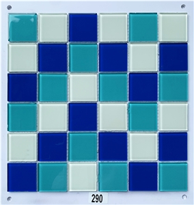 Decorative Mixed Ocean Blue Glass Mosaic Tile