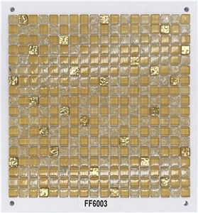 Golden Mix Brown Glass Mosaic Tiles With First Class Quality