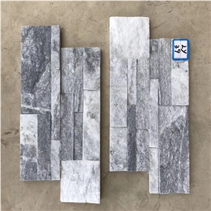 15X60cm Grey Quartzite Stacked Stone Veneer Cladding