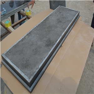 60 X 24" Polished Jointed Curved Granite Fireplace Hearth