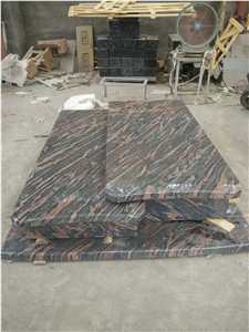 French Style Monument Set With Grey, Red, Brown Granites