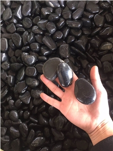 Good Quality Bulk Polish Black Pebble Stone For Garden