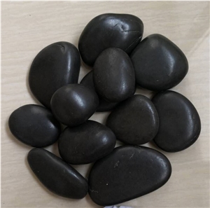 High Polished Black Pebble Stone Pebble Walkway