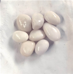 High Polished Pure White Pebble Stone For Decoration