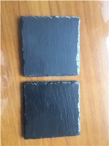 Natural Square Slate Coaster 100Mm X 100Mm X 6-8Mm