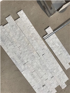 Natural White Quartzite Z Panel Stacked Stone Cladding