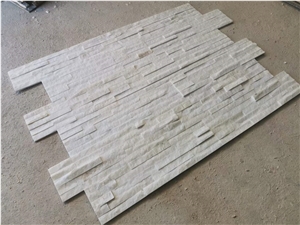Natural White Quartzite Z Panel Stacked Stone Cladding