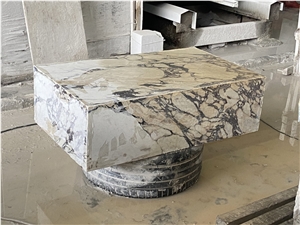 Calacatta Viola Marble Plinth Side Table