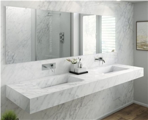 Carrara White Marble Bathroom Countertops