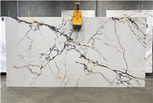 Paonazetto Bianco Marble Slabs For Flooring Wall Covering