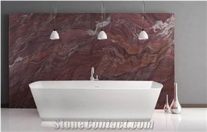 Red Fusion Mirage Quartzite Slabs For Kitchen Bathroom