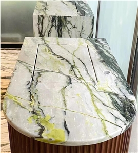 China Clivia Marble Bookmatched Stone Slab Home Design Use