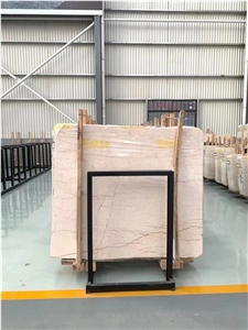 China Cream Rose Marble Polished Slabs For Interior Design