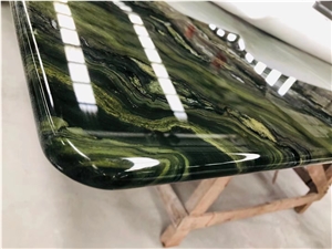 Chinese Silk Green Marble Polished For Kitchen Countertops
