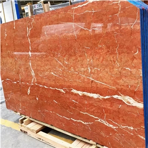 Magic Red Marble Rojo Coral Tiles For Kitchen Island