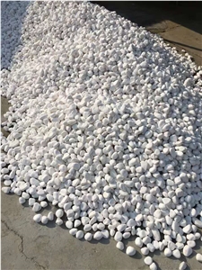 Snow White Pebbles,Tumbled Gravels And Riverstone