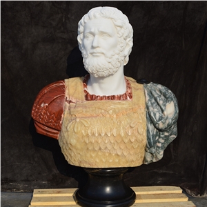 Custom Natural Stone Life Size White Marble Bust Statue