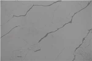Engineered White Calacatta Quartz Slab Made In China