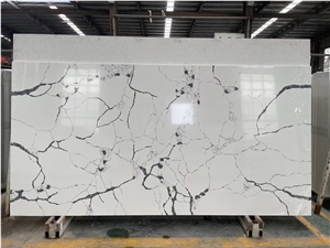 White Marble Looking Quartz Slab Made In China