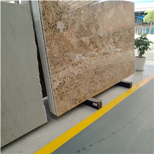 Building Materials Giallo Crystal Granite Slabs For Interior