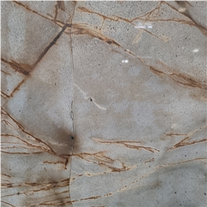 Luxury Blue Roma Quartzite Slabs With Messy Golden Lines