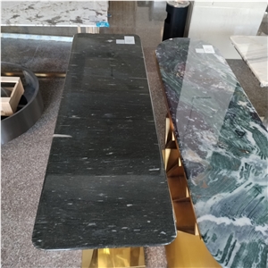Natural Statuario Nero Marble Square Table Top For Cafe