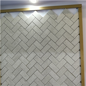 New Design White Nature Stone Mosaic  For Kitchen Wall